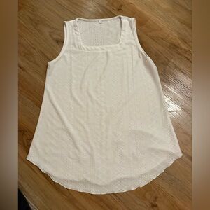 Women's White Eyelet Tank Top